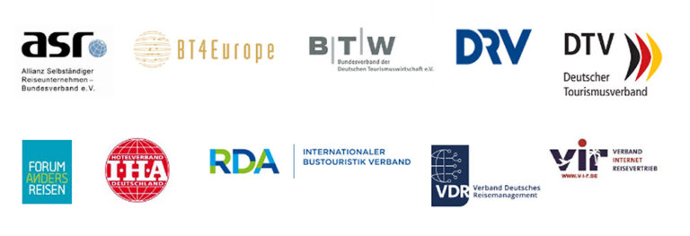 asr, BT4Europe, BTW, DRV, DTV, Forum anders Reisen, IHA Deutschland, RDA, VDR, VIR