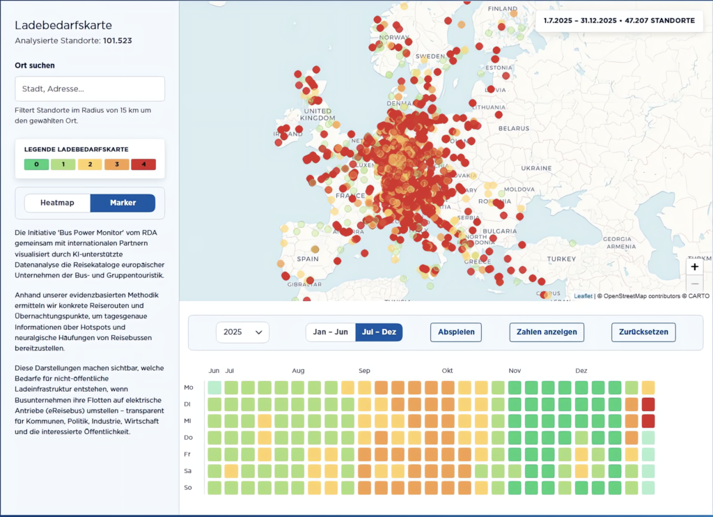 RDA-Projekt soll Lade- und Infrastrukturbedarf von elektrisch betriebenen Reisebussen ermitteln